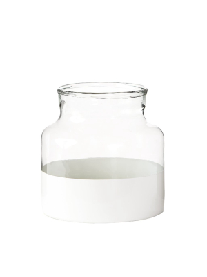 Small White Colorblock Vase