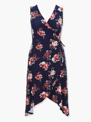 Plus Size Floral Tulip-hem Dress