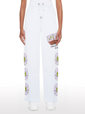 Cotton Pants With Bad Flower Print
