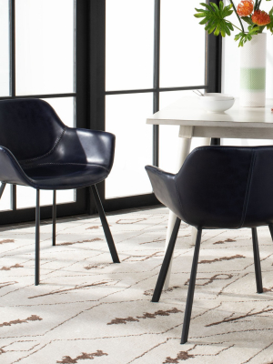 Arlo Mid Century Dining Chair (set Of 2) - Midnight Blue/black - Safavieh .