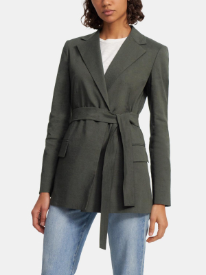 Belted Blazer In Good Linen