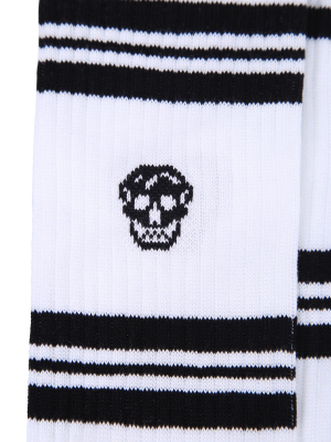 Alexander Mcqueen Logo Skull Crew Socks