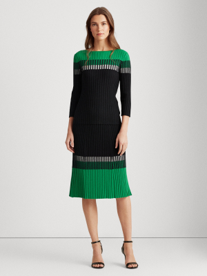 Three-tone Ribbed Skirt