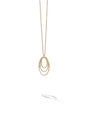 Marco Bicego® Marrakech Onde Collection 18k Yellow Gold And Diamond Concentric Small Pendant