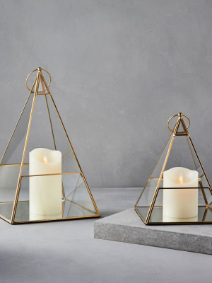 Terrace Pyramid Lanterns - Antique Brass