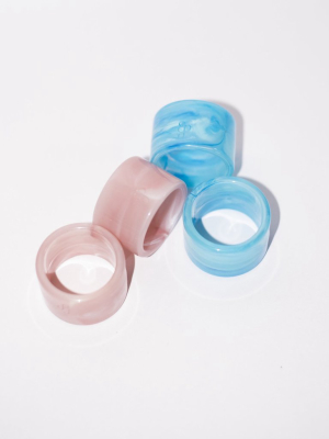 Napkin Ring Set In Cotton Candy Multi
