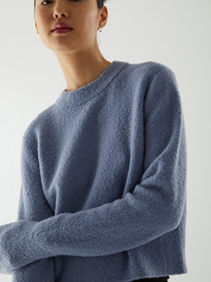 Cropped Wool Mix Jumper