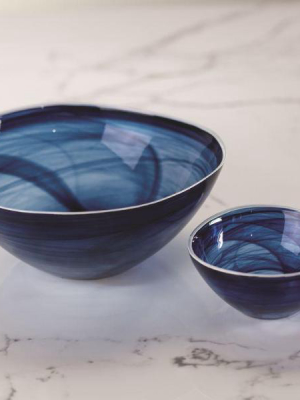 Monte Carlo Alabaster Glass Bowl - Indigo