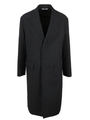 Valentino Optical Motif Single-breasted Coat