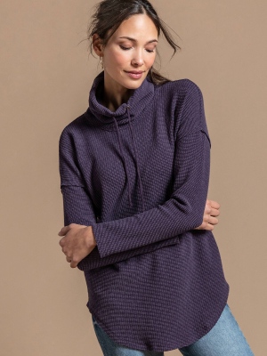 Dropped Shoulder Cowl Neck Top