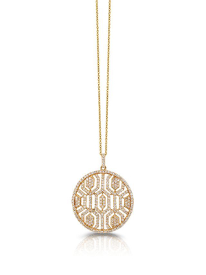 Effy D'oro 14k Yellow Gold Diamond Maze Pendant, 1.25 Tcw