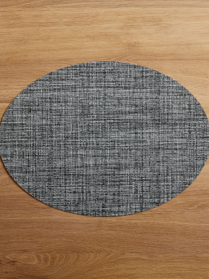 Chilewich Oval Crepe Grey Vinyl Placemat