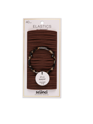 Scunci No Damage Elastics With Bonus Ring Holder - 4mm/40ct