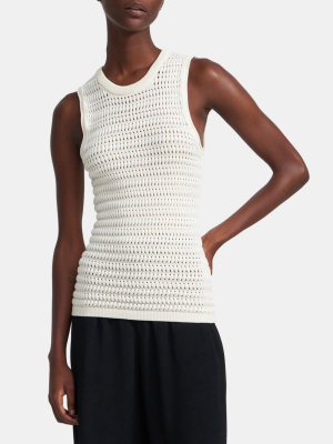 Textured Tank In Cotton-viscose