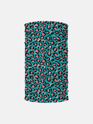 Amaya Leopard Teal Pink Neck Gaiter