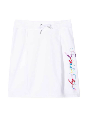 Givenchy Kids Logo Print Drawstring Skirt