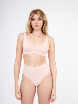 Semi Sheer Seamfree Crop Top Dusty Pink