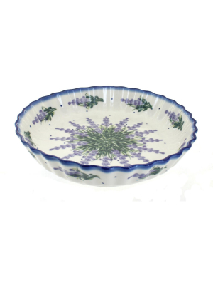 Blue Rose Polish Pottery Lavender Fields Pie Plate