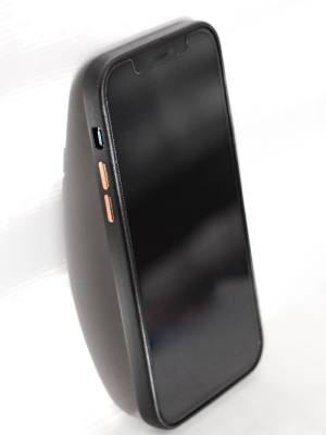 Vegan Leather Iphone 12 Case - Black