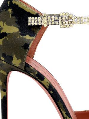 Usrina Crystal-embellished Camouflage-satin Pumps