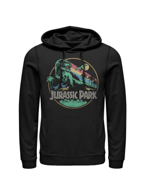 Men's Jurassic Park Rainbow Emblem Pull Over Hoodie