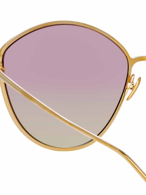 Francis Cat Eye Sunglasses In Light Gold