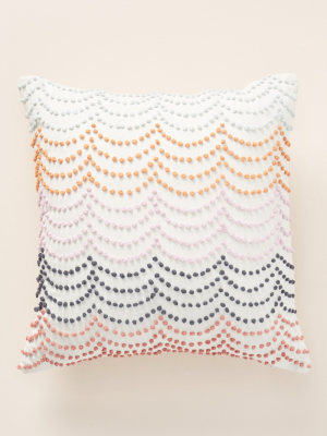 Rainbow-striped Embroidered Pillow