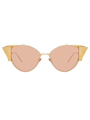 Carrie Cat Eye Sunglasses In Light Gold