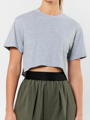 Heather Grey Crop Tee