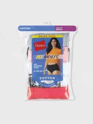 Hanes Women's 10pk Cotton Classic Briefs - Colors May Vary