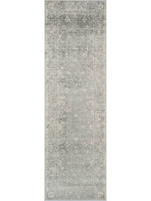 Evoke Vintage Silver/ivory Runner Rug