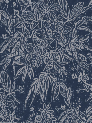 Cherry Orchard Wallpaper In Indigo From The Complementary Collection By Mind The Gap