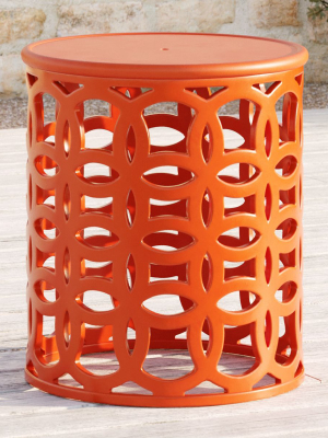 Lattice Circles Large Orange Side Table