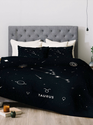 Cuss Yeah Designs Taurus Star Constellation Comforter Set - Deny Designs