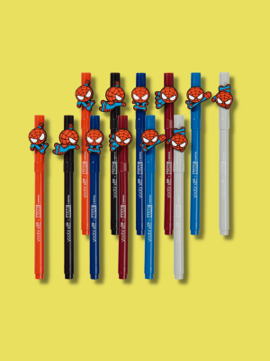 Yoobi X Marvel  Spider-man Markers With Charms, 2 Pack