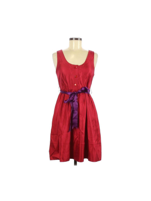 Marc By Marc Jacobs Red Silk Dress With Purple Sash/belt Cocktail Dress