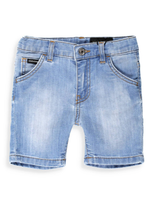 Dolce & Gabbana Kids Logo Patch Denim Shorts