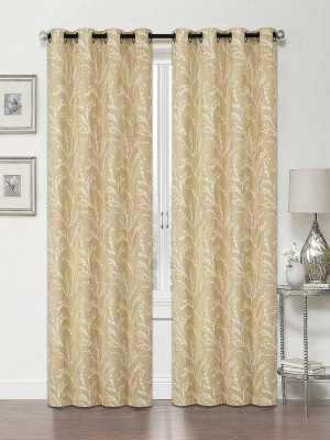 Regal Home 2 Pack: Arbor 100% Blackout Floral Thermal Grommet Curtains