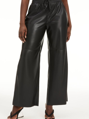 Leather Wide Leg | Black001