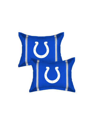 2pc Nfl Pillow Sham Set Mvp Football Team Logo Bedding Accessories - Indianapolis Colts..