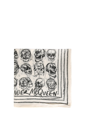 Alexander Mcqueen Painted Skull Print Scarf