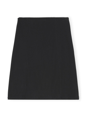 Rayon Slip Skirt In Black