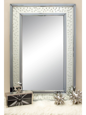 47" X 32" Modern Glass Jewel And Wall Mirror - Olivia & May