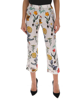 L'autre Chose Cropped Floral Trousers