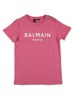 Balmain Kids Logo Printed T-shirt