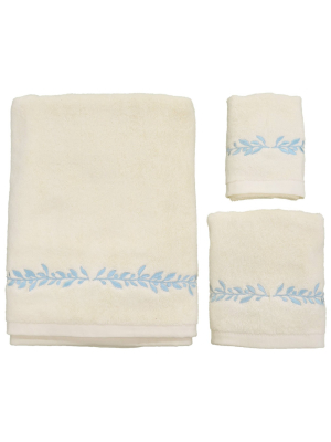 3pc Avignon Bath Towel Sets Blue/cream - Allure Home Creation