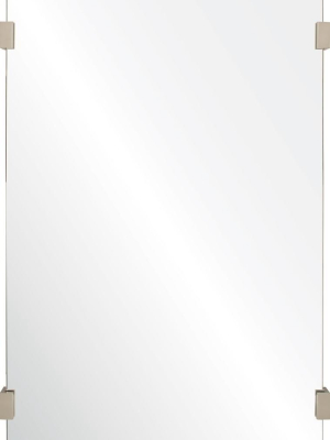 Rectangle Framed Mirror With Nickel Detail