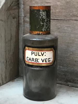 19th Century Apothecary Jar - Pulv: Carb: Veg: