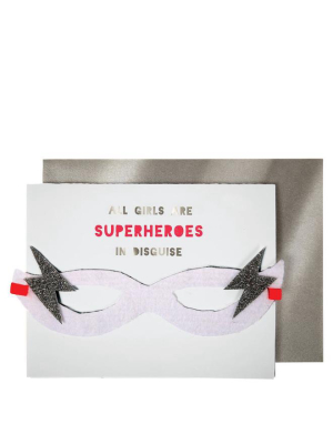 Girl Superhero Mask Card