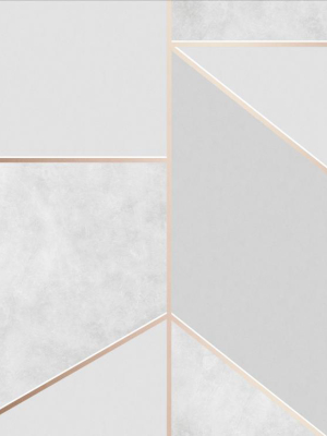 Color Block Geo Wallpaper In Grey And Rose Gold From The Exclusives Collection By Graham & Brown